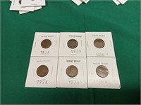 20 wheathead cents, from 1918-1956. Various