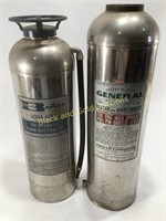 (2) Vintage Fire Extinguishers General Soda Acid