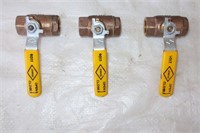 3 Jenkins 1/2" brass ball valves new