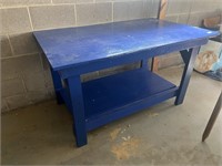 WOODEN WORK TABLE 55" X 34" X 31"
