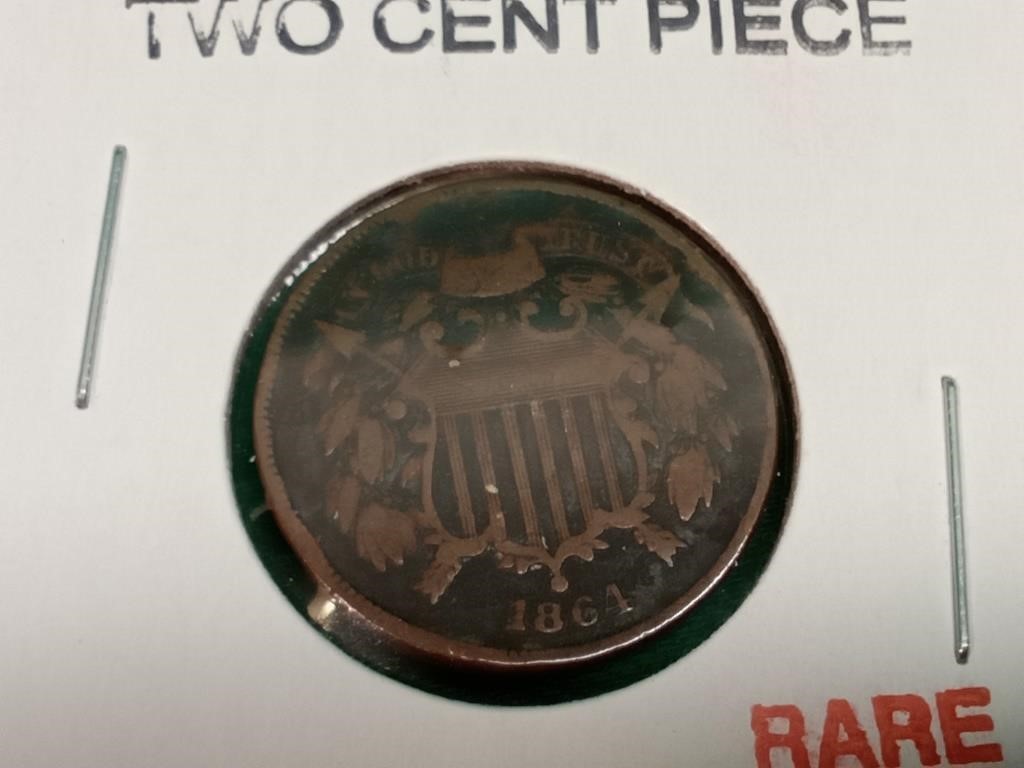 1864 2 cent piece, this one is in a solid coin,