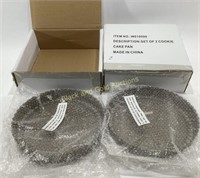(2) New Set of 2 Cookie Cake Pans