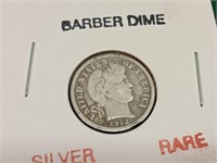 1912 S Silver! Barber dime, nice example, of a