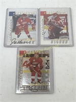 (3) Pinnacle Be A Player Autographed Hockey Cards