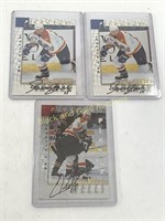 (3) Pinnacle Player Hockey Cards: Autographed