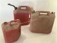 (3) Gas Cans: Sizes Vary