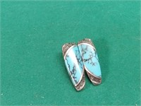 Sterling silver and turquoise clip on earrings,