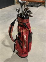 Budweiser Golf Bag; Many Clubs