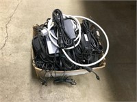 BOX OF ASSORTED CORDS AND ADAPTERS