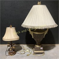 (2) Ornate Plaster Base Lamps