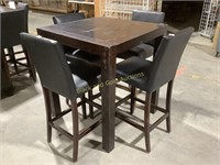 Auburn Dovetail Table W/ (4)Bar Height Chairs