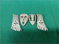 Antique rhinestone Dress clips.