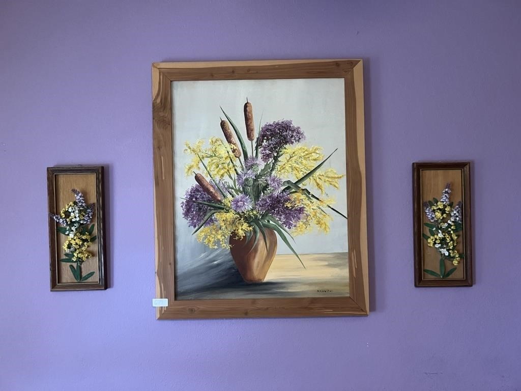 MIRROR FLORAL PAINTING, FLORAL DECOR