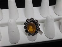 Citrine German Silver Ring Size 7