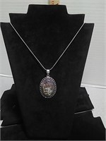 Dendrite Opal German Silver Necklace