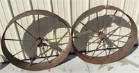 (2)Antique Steel Wagon Wheels