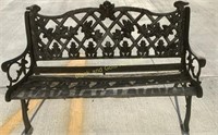 Outdoor Cast Iron / Wood Vine Bench