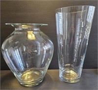 Lot of 2 Oversized Glass Vases