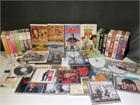 VTG Group of VHS Tapes, CDs & DVDs