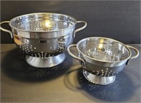 Lot of 2 Stainless Steel Strainers
