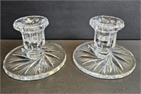 Vintage Pinwheel Crystal Candlestick Holders