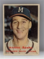 1957 Topps #90 Warren Spahn Milwaukee Braves HOF
