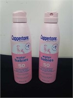 2 News 6 oz Coppertone SPF 50 water babies spray