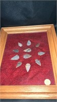 Framed arrowheads, Approximately 10.5x 12.5