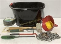 LIBMAN Bucket with Tools, Wheels, Funnels, & Chain