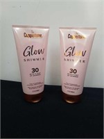 Two new 5 oz bottles of Coppertone SPF 30 glow