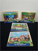 Four new 12-piece wooden jigsaw puzzles