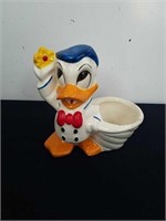 Vintage 7 inch Disney ceramic Donald Duck planter