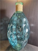 24" Rattan Wrapped Recycled Glass Vase