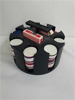 Vintage poker chip and card caddy