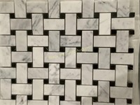 (16) Boxes of Basketweave Pattern Marble Tile