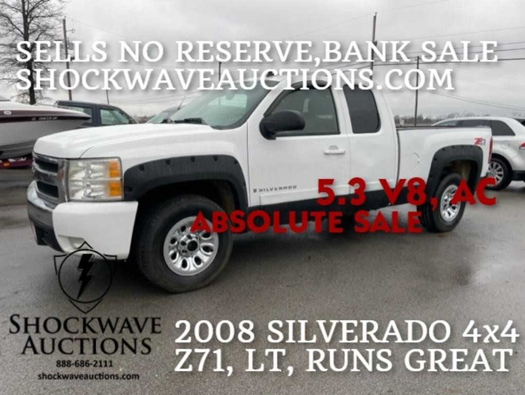 2008 ChevY SILVERADO LT Z71. RUNS STRONG. 4X4