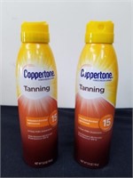 2 new 5.5 Oz cans of Coppertone SPF 15 tanning