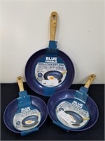 Three new Blue Marble non-stick frying pans