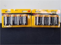 Two new packages of four count D batteries