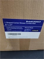 L shaped corner shower curtain rod