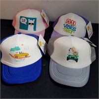 Four new kids baseball hats