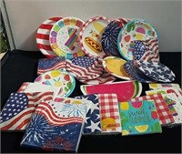 New packages of paper plates and napkins