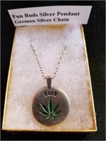 Fun buds silver pendant German silver chain