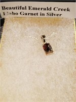 Beautiful emerald Creek Idaho garnet in silver