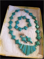 Beautiful stone necklace bracelet and earrings