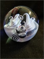 Glass paperweight 3 in tall marked c=g