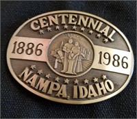 3.5 in solid brass Centennial Nampa Idaho 1886