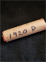 One roll of 1920 D pennies