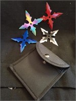 New 3.75 in 4-Piece multicolored throwing stars