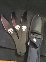 Nice 8.5 inch 3-piece skull throwing blades with